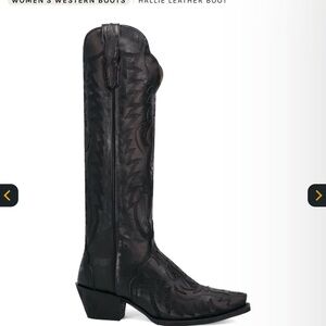 Ladies Black Cowboy Boots by Dan Post Size 8 1/2 Excellent Condition NEVER WORN